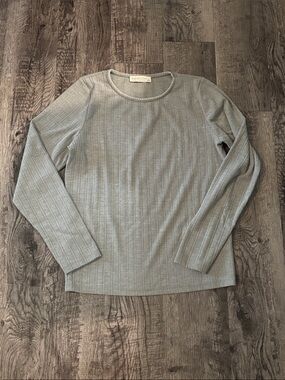 Abercrombie & Fitch Ribbed Scoop Neck Pajama Top - Grey - Size Large